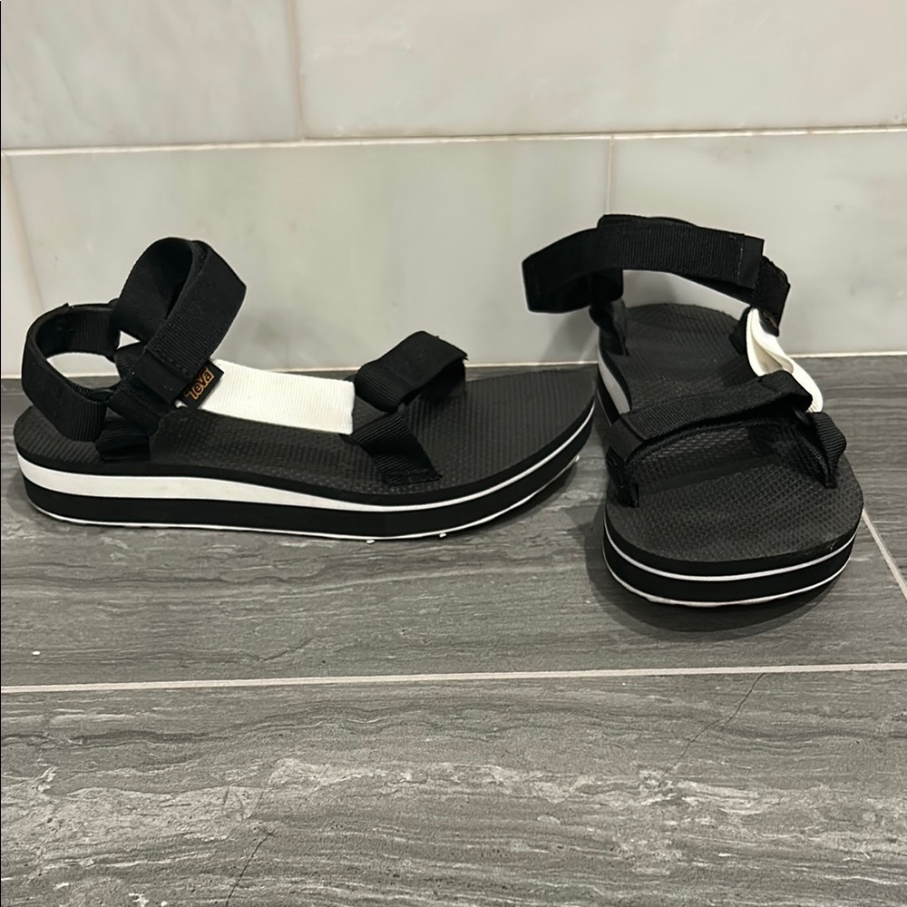 Teva Black and White Midform Universal Sandals